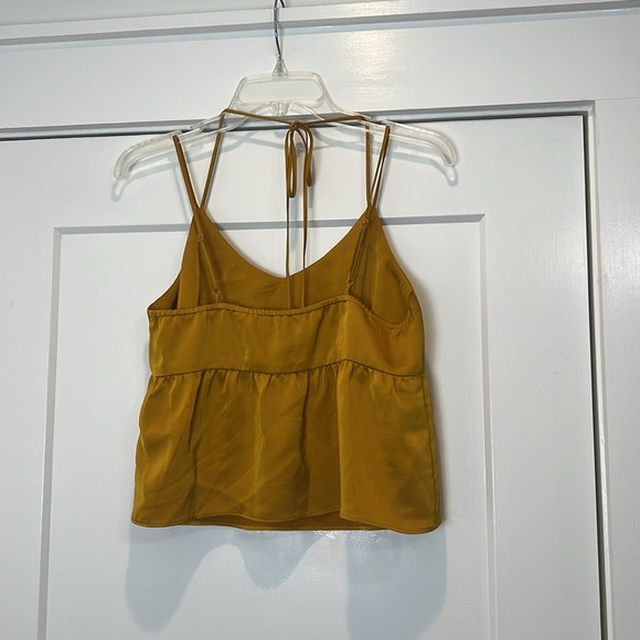 Nine West Yellow Camisole Crop Top with halter tie size medium. - Picture 4 of 7